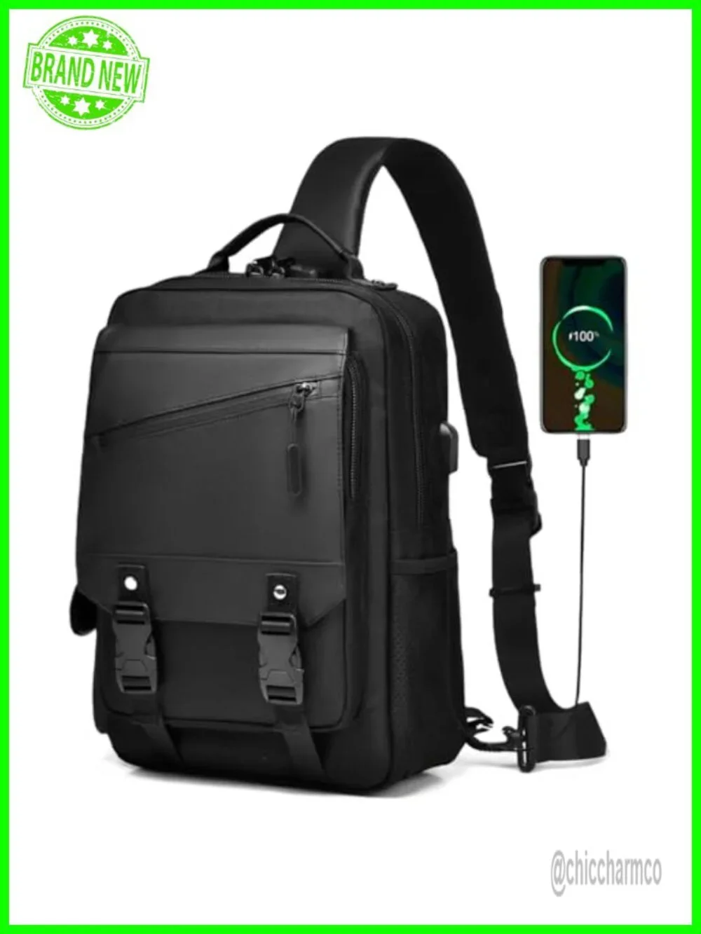 Anti-Theft Crossbody Sling Bag with Lock, 13L Travel Wallet Purse
